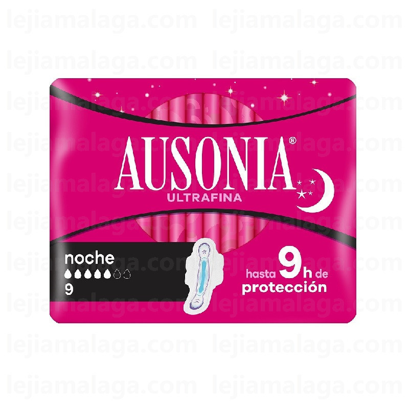 8001090229168COMPRESAS AUSONIA ULTRAFINA NOCHE5 9U CON ALAS