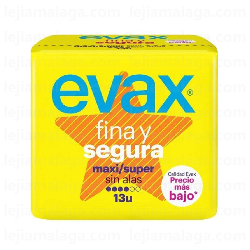 8001090959959COMPRESAS EVAX FINA Y SEGURA MAXI/SUPER4 13U SIN ALAS