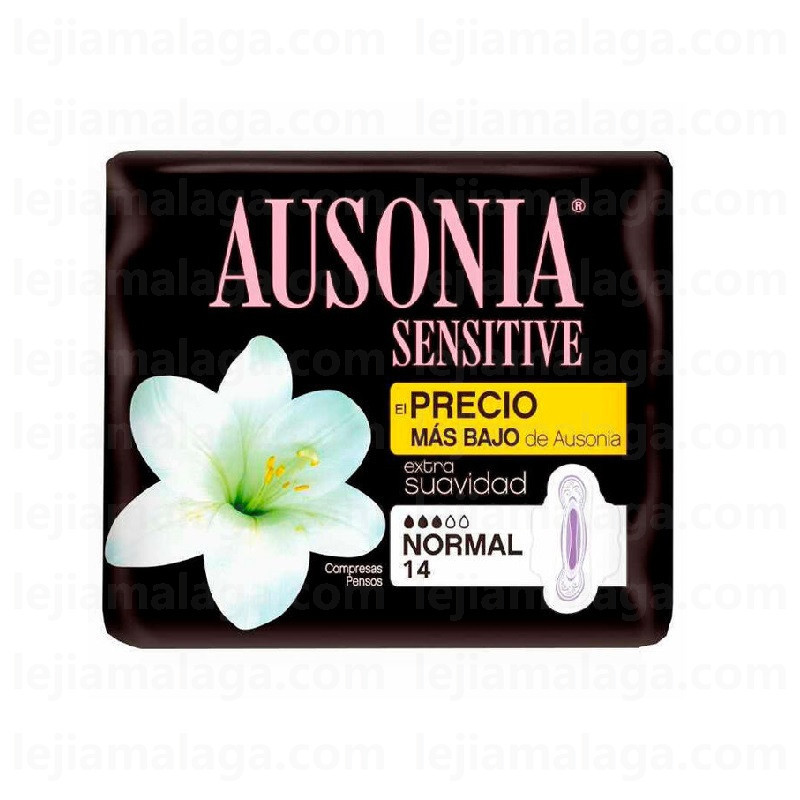 8410108117791COMPRESAS AUSONIA SENSITIVE NORMAL3 CON ALAS 14U EXTRA SUAVIDAD