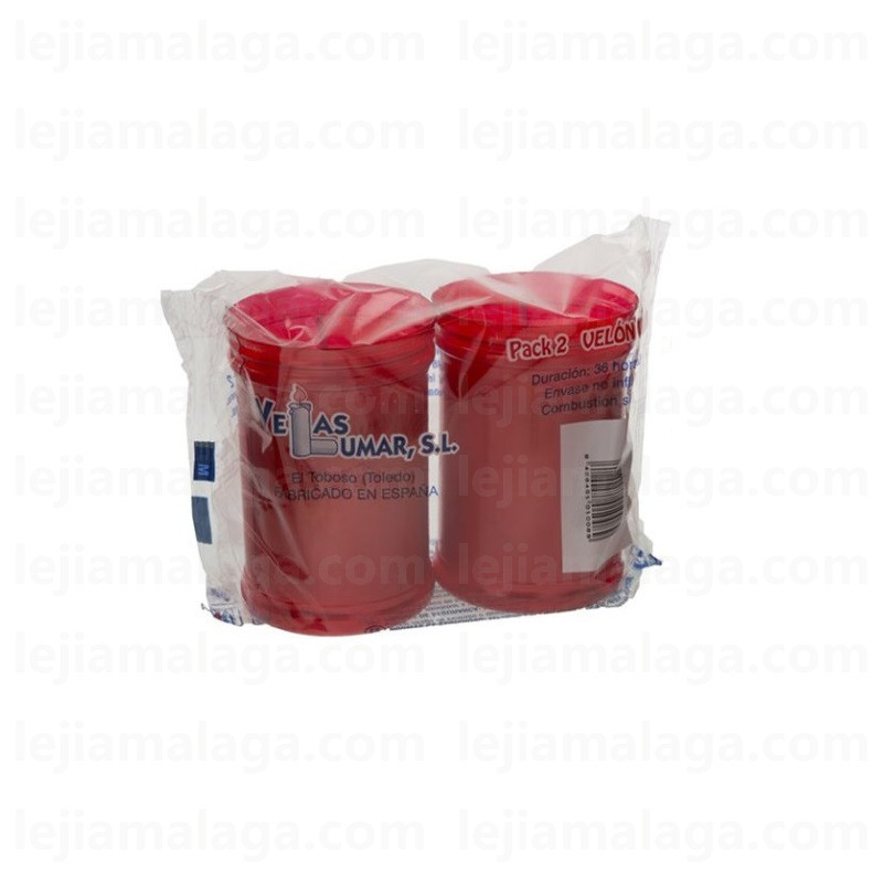 8428451010089BOLSA PACK 2 VELON ROJO VELAS LUMAR