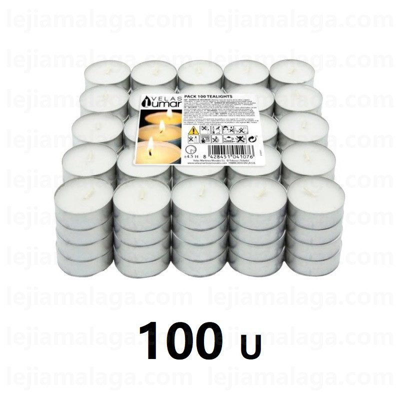 8428451041076VELAS PACK 100 TEALIGHTS VELAS LUMAR