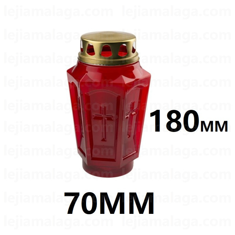 8428451210045FAROL CAMPOSANTO ROJO TAPA LLUVIA 180X70 MM