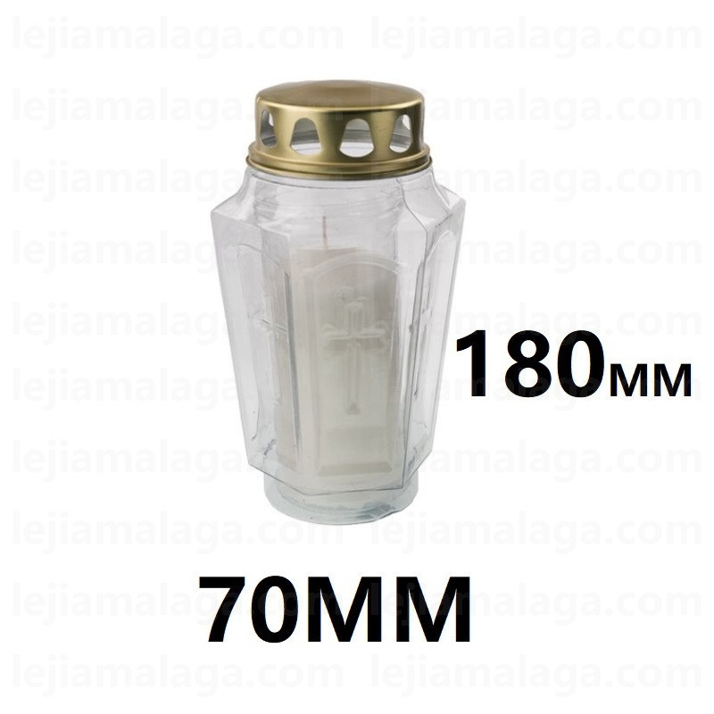 8428451210052FAROL CAMPOSANTO BLANCO TAPA LLUVIA 180X70 MM