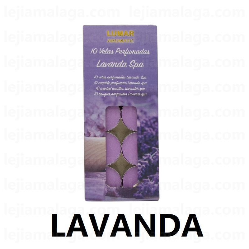8428451042196VELAS PACK 10 TEALIGHTS LAVANDA VELAS LUMAR