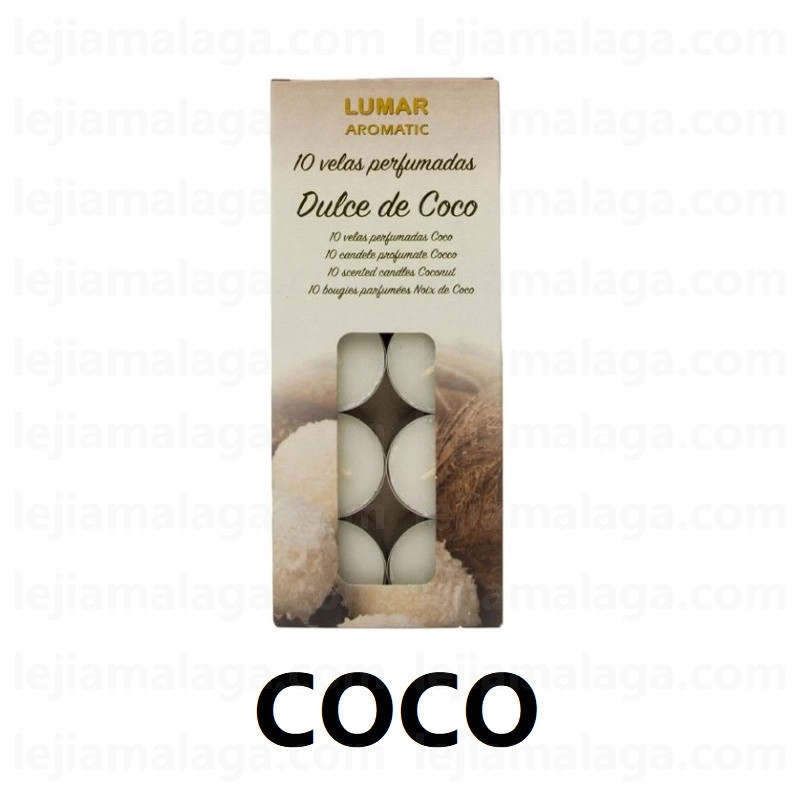 8428451042202VELAS PACK 10 TEALIGHTS COCO VELAS LUMAR