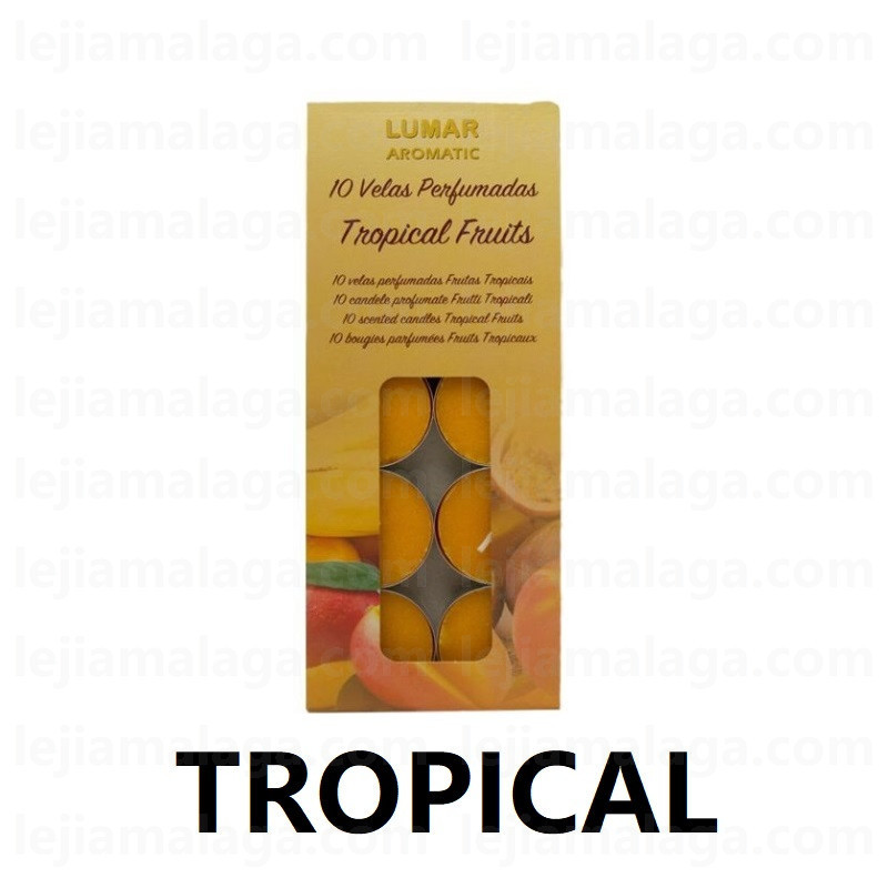 8428451042233VELAS PACK 10 TEALIGHTS TROPICAL FRUIT VELAS LUMAR