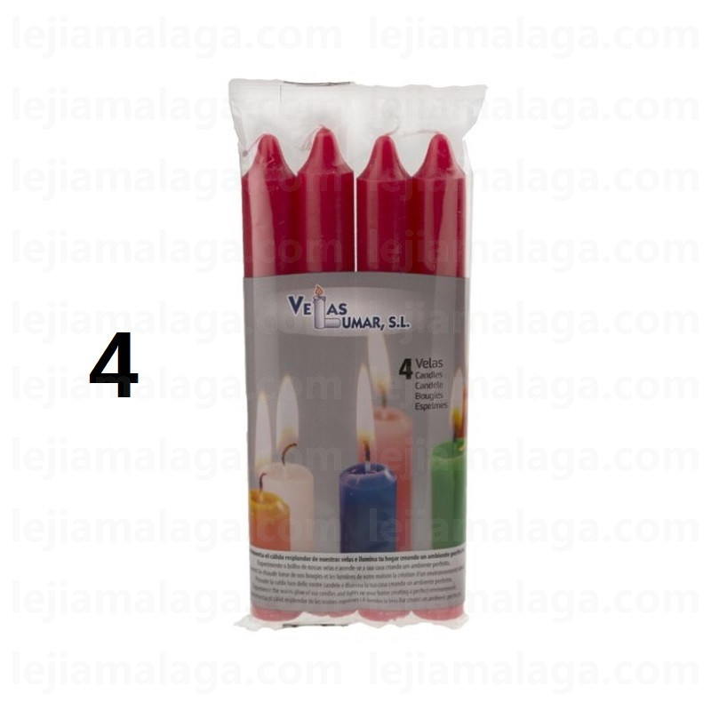 8428451021078PACK 4 VELAS ROJA VELAS LUMAR