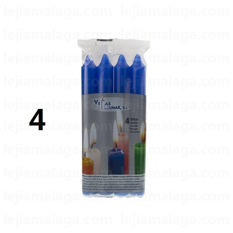 8428451021085PACK 4 VELAS AZUL VELAS LUMAR