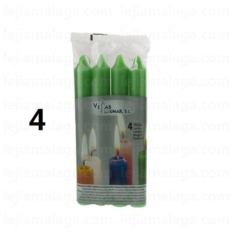 8428451021092PACK 4 VELAS VERDE VELAS LUMAR