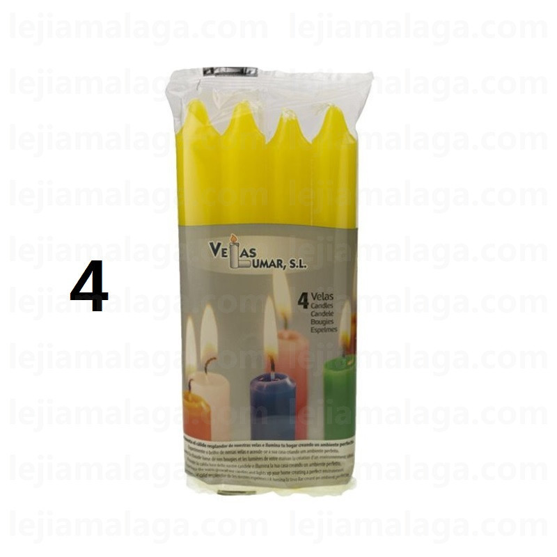8428451021108PACK 4 VELAS AMARILLA VELAS LUMAR