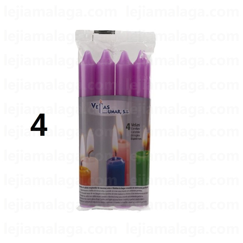 8428451021115PACK 4 VELAS LILA VELAS LUMAR