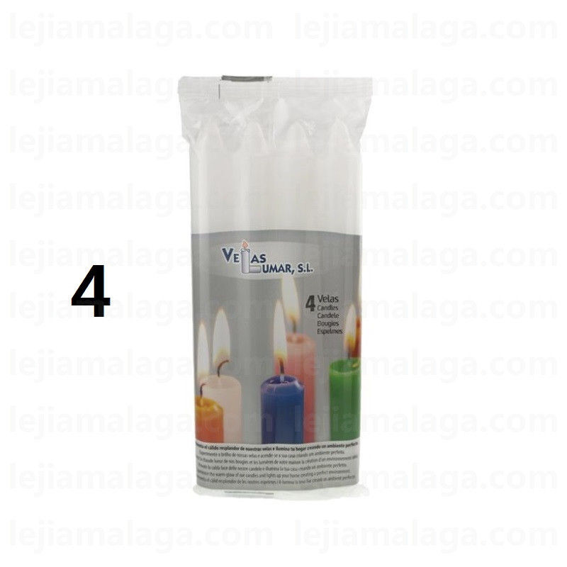 8428451021122PACK 4 VELAS BLANCA VELAS LUMAR