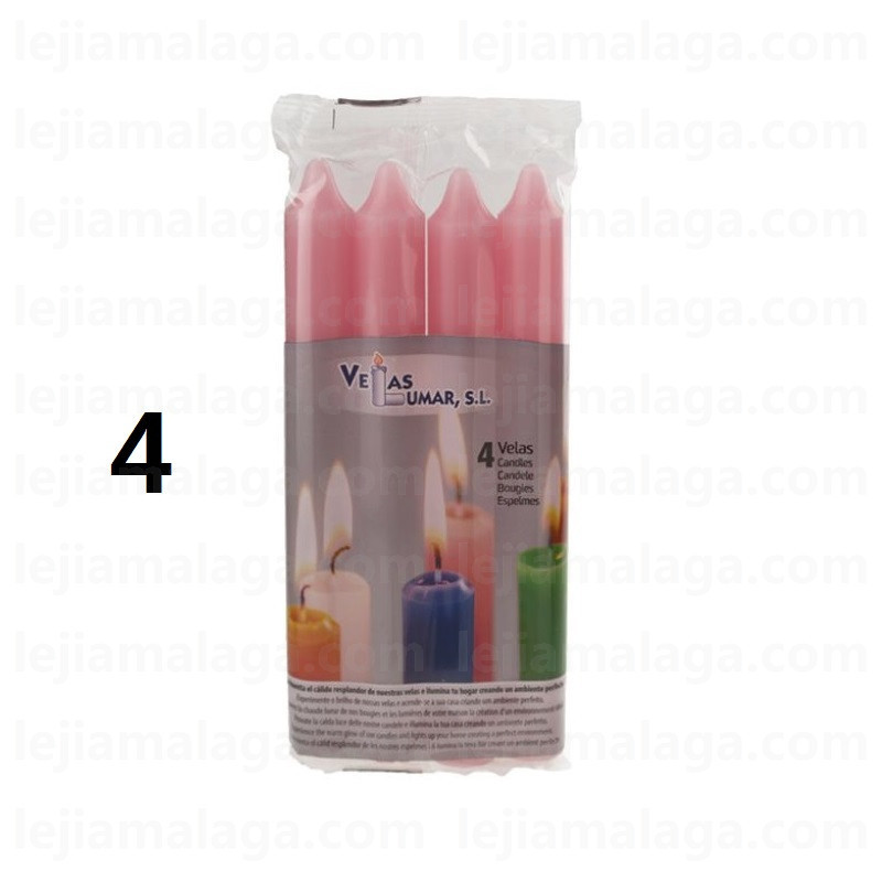 8428451021139PACK 4 VELAS ROSA VELAS LUMAR