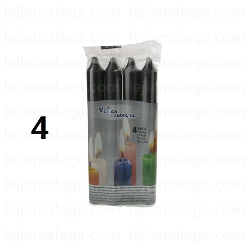 8428451021146PACK 4 VELAS NEGRAS VELAS LUMAR