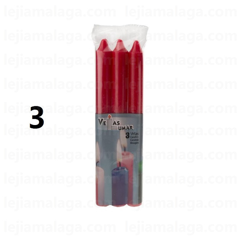 8428451021313PACK 3 VELAS ROJA VELAS LUMAR
