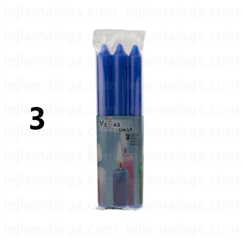 8428451021320PACK 3 VELAS AZUL VELAS LUMAR