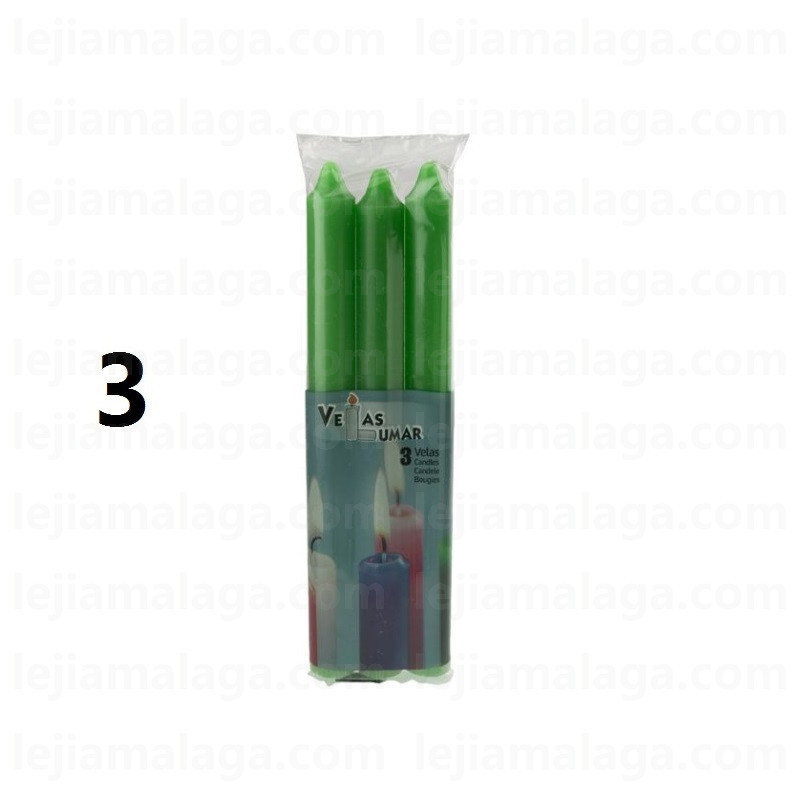 8428451021337PACK 3 VELAS VERDE VELAS LUMAR