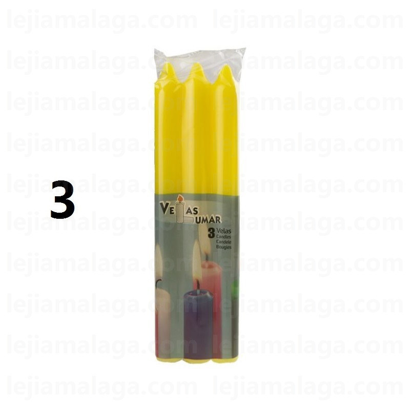 8428451021344PACK 3 VELAS AMARILLA VELAS LUMAR