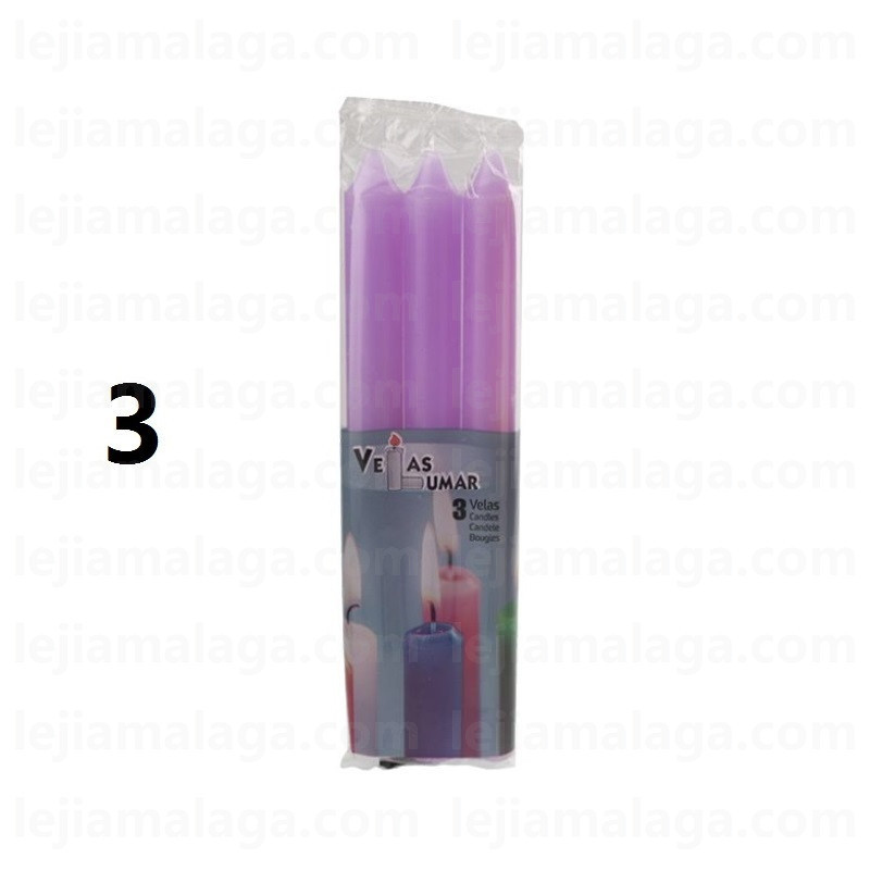 8428451021351PACK 3 VELAS LILA VELAS LUMAR