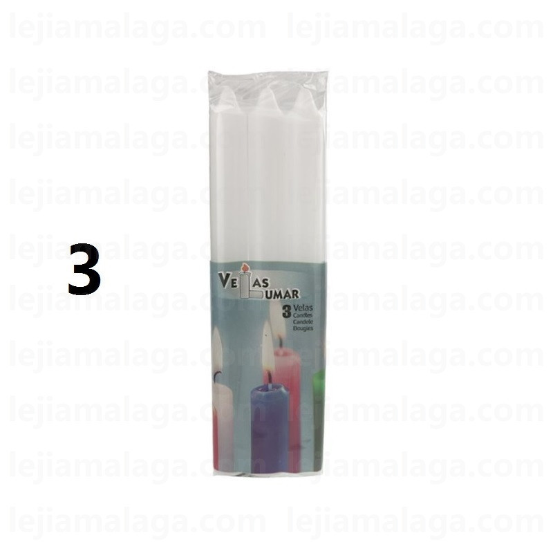 8428451021368PACK 3 VELAS BLANCA VELAS LUMAR
