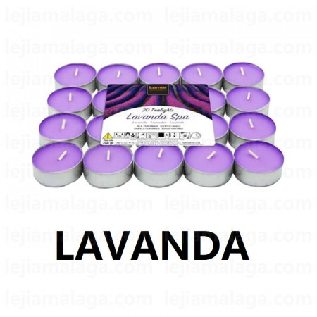8428451042080VELAS PACK 20 TEALIGHTS LAVANDA VELAS LUMAR
