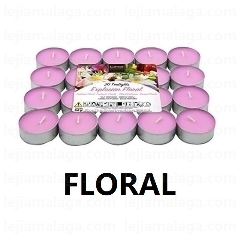 8428451042110VELAS PACK 20 TEALIGHTS FLORAL VELAS LUMAR