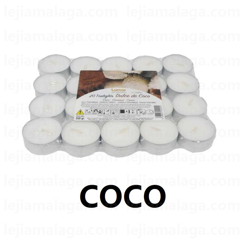 8428451042240VELAS PACK 20 TEALIGHTS COCO VELAS LUMAR