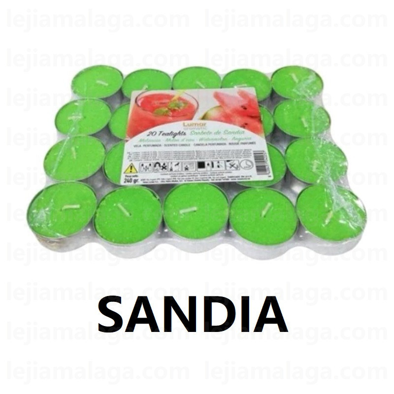 8428451042257VELAS PACK 20 TEALIGHTS SORBETE DE SANDIA VELAS LUMAR
