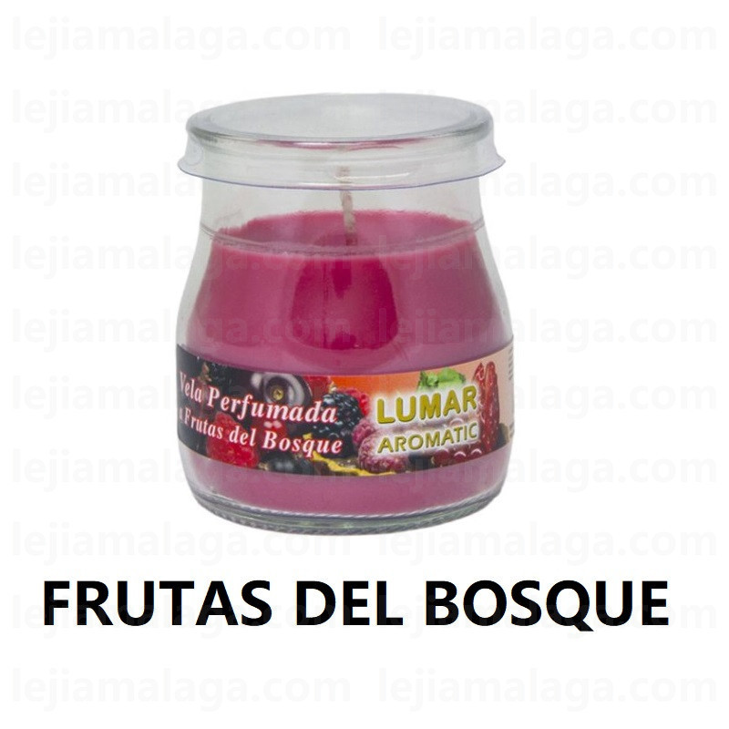 8428451090166VELA VASO CRISTAL YOGURT FRUTAS DEL BOSQUE VELAS LUMAR