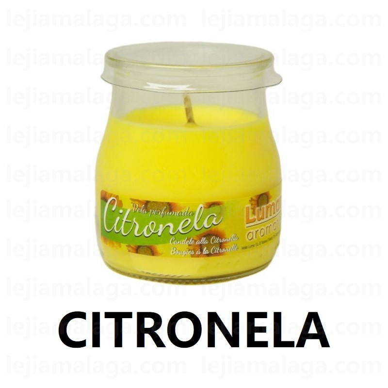 8428451090272VELA VASO CRISTAL YOGURT CITRONELA VELAS LUMAR