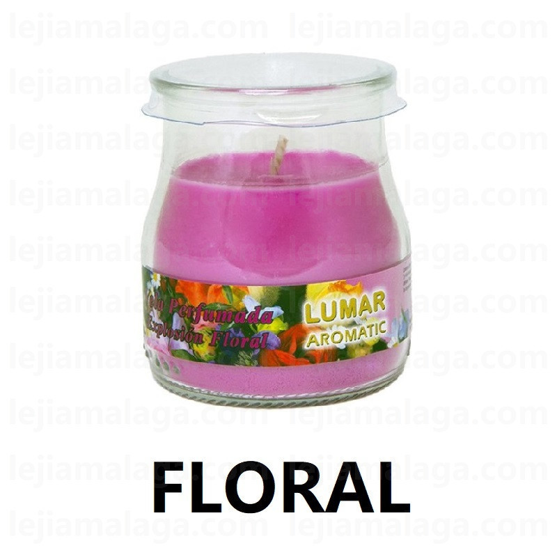 8428451090319VELA VASO CRISTAL YOGURT FLORAL VELAS LUMAR