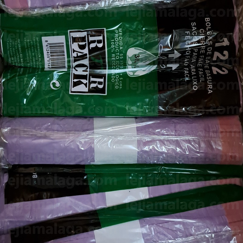 8412405014964BOLSA BASURA AUTOCIERRE 30 LITROS 12 BOLSAS VIOLETA 55x55CM