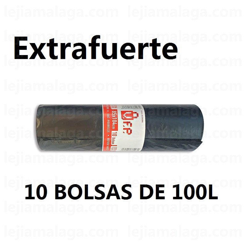 8435014382972BOLSA BASURA COMUNIDAD 100 LITROS 10 BOLSAS F.P.EXTRA FUERTE NEGRA 85x104CM