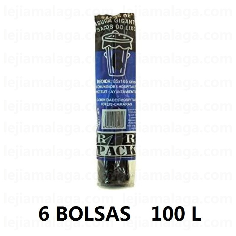 8412405014926BOLSA BASURA COMUNIDAD 100 LITROS 6 BOLSAS NEGRA 85x105CM