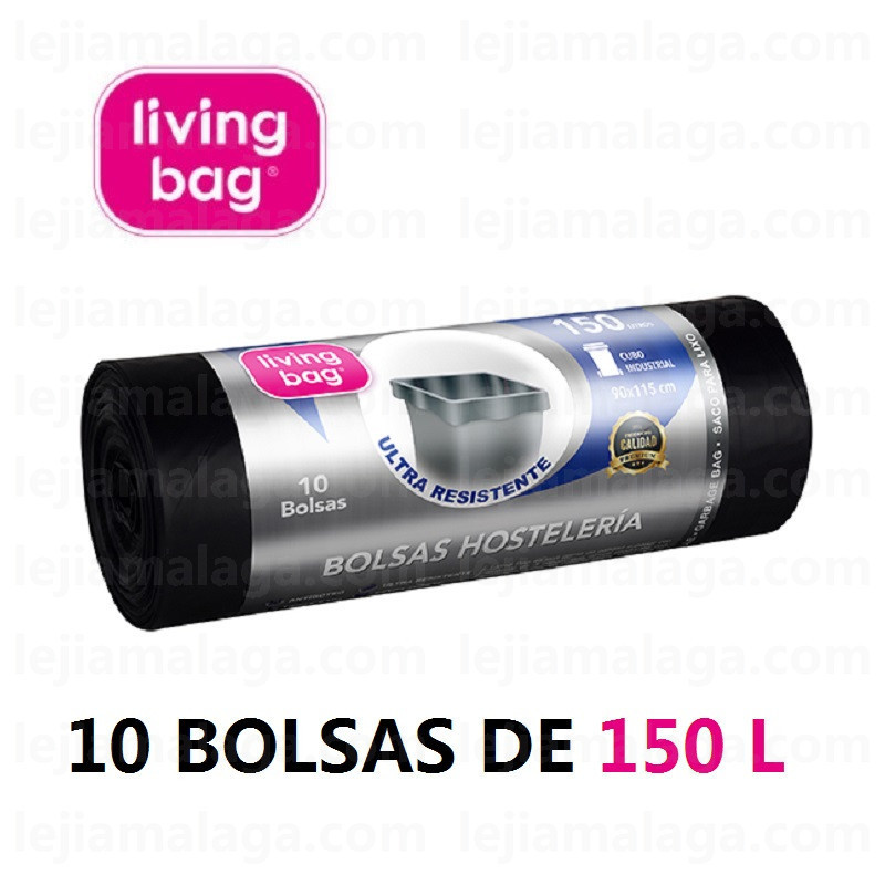 8435014440825BOLSA BASURA LIVING BAG COMUNIDAD 10 BOLSAS 150 LITROS NEGRA