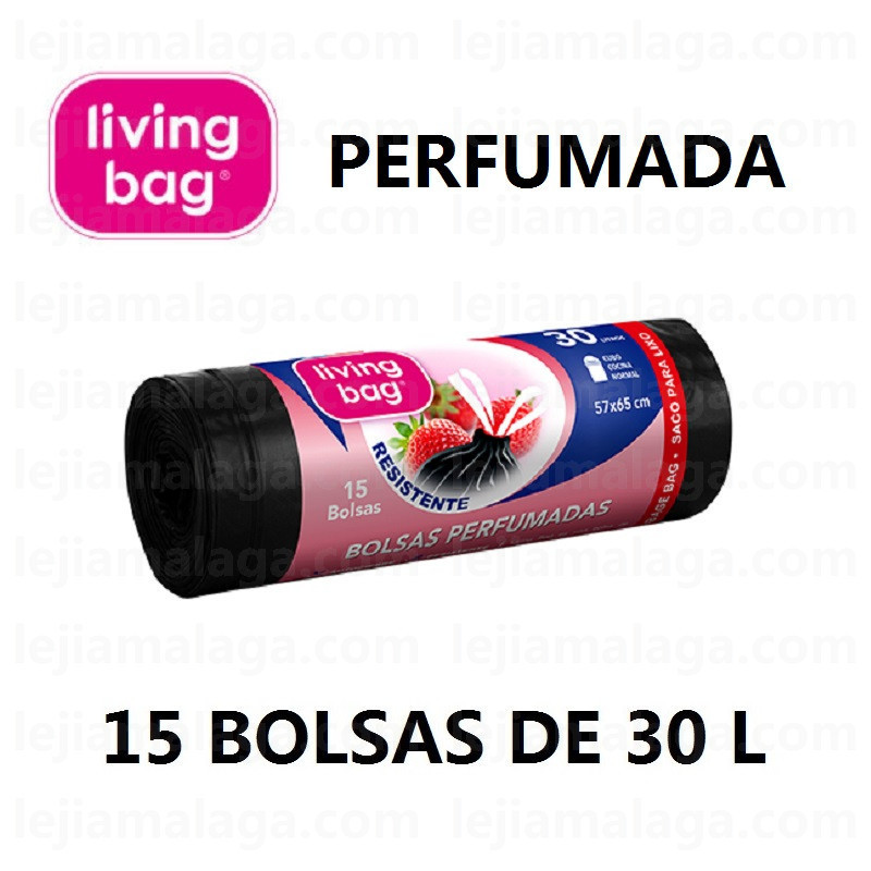 8435014447510BOLSA BASURA LIVING BAG PERFUMADA 15 BOLSAS 30 LITROS NEGRA 57x65CM