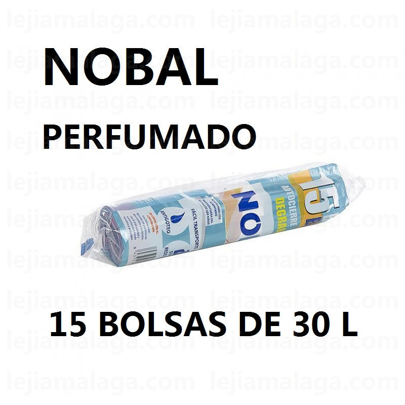 8437010889493BOLSA BASURA PERFUMADO NOBAL 15 BOLSAS METALIZADA 55X55CM AZUL