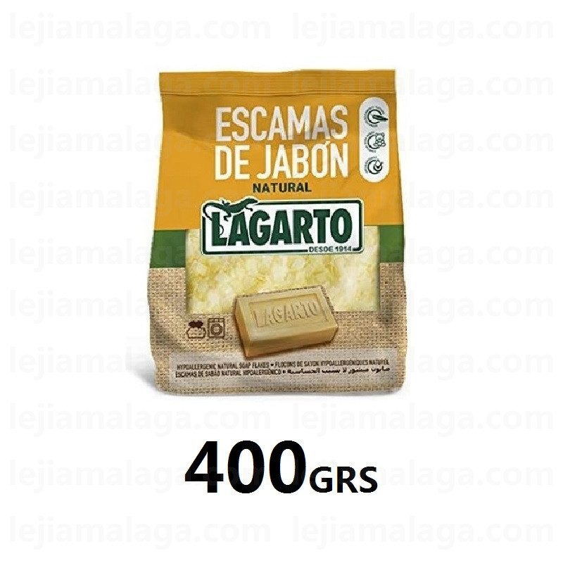 8410761600067DETERGENTE ESCAMAS DE JABON NATURAL LAGARTO 400GRS NARANJA