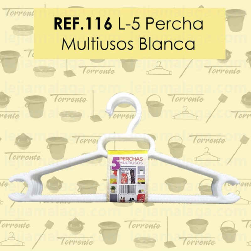 PERCHAS PLASTICO MULTIUSOS 5 PCS TORRENTE
