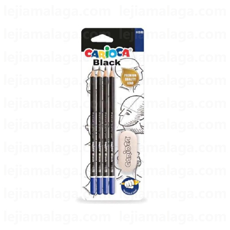 LAPICES CARIOCA NEGRA 4 PCS