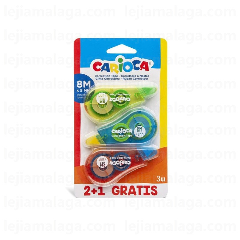 CORRECTOR CARIOCA CINTA 3 PCS 5MMx8M