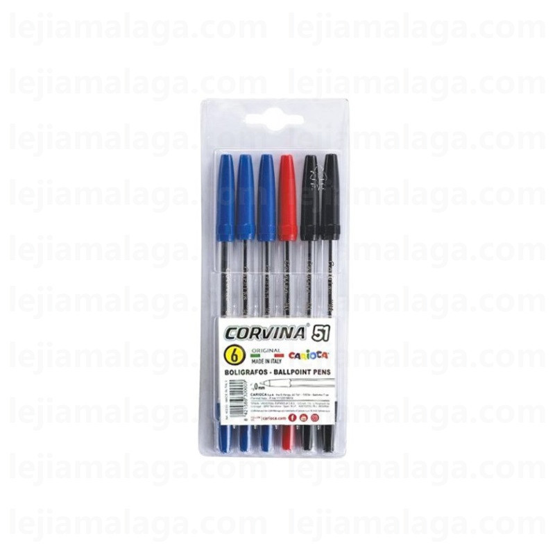 POLIGRAFO CARIOCA CORVINA 6PCS