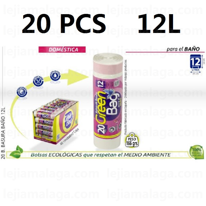 BOLSA BASURA BAÑO PERFUMADA 20 PCS 12L