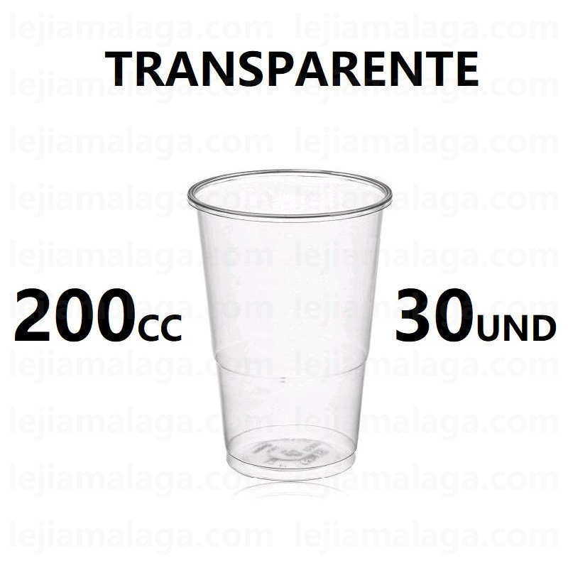 VASO PLASTICO TRANSPARENTE 220 CC 30 UND