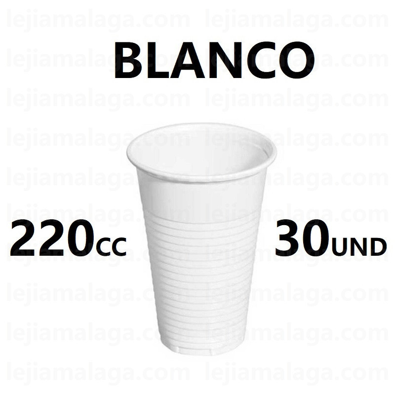 8436562972080VASO PLASTICO BLANCO 220 CC 30 UDS