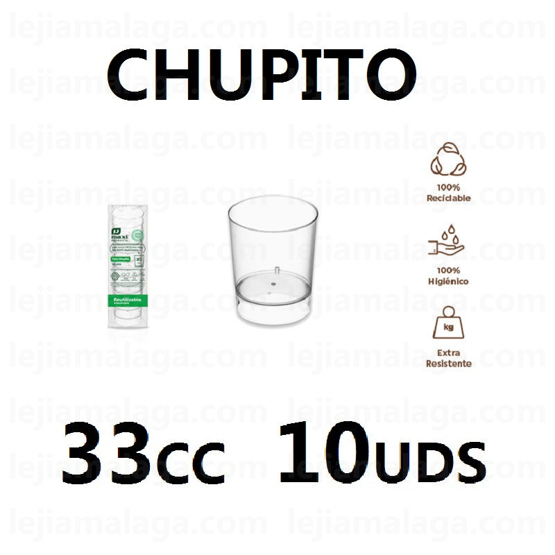 8435507224130VASO PLASTICO CHUPITO TRANSPARENTE 33 CC 10 UDS