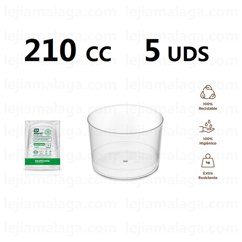 8435507224178VASO PLASTICO REUTILIZABLE CHIQUITO 210 CC 5 UDS