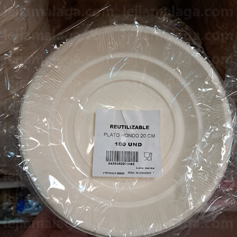8436562973148PLATO REUTILIZABLE REDONDO 20 CM 100 U