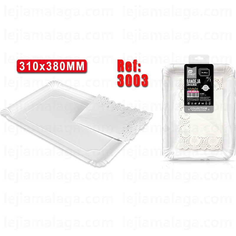 8436030220620BANDEJA CARTON RECTANGULAR CON BLONDA 31x38CM