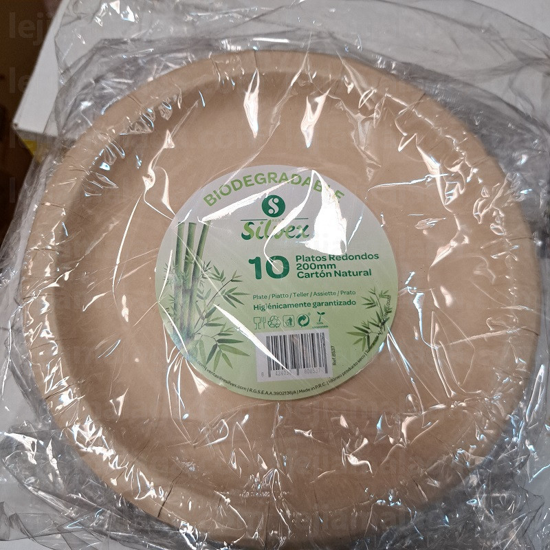8424038808537PLATO BIODEGRADABLE SILVEX PLATO REDONDO BAMBÚ 20 CM 10 U